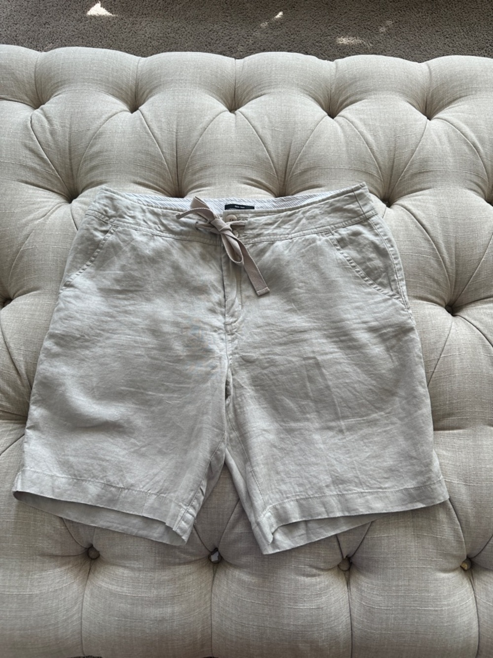 Jones New YorkDrawstring Linen-Blend Shorts — Beige